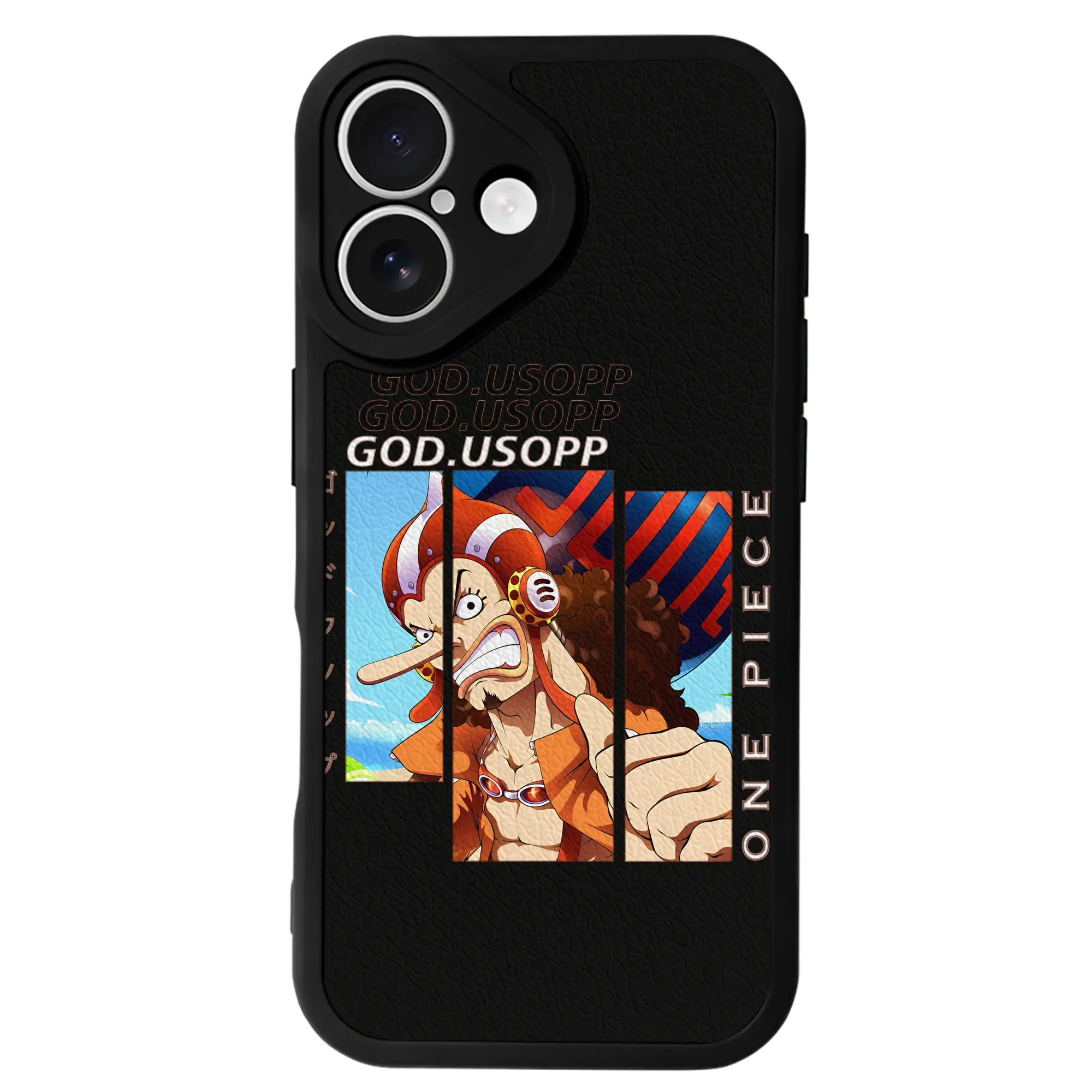 ワンピース グッズ ウソップ - IPhone 16シリーズ対応 ・ シリコンスマホケース ・ レザー調 ・ 高精度フィット ・ 耐衝撃 ・ ワイヤレス充電対応 ・ 精密カット